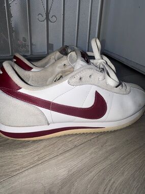 Nike Cortez Low-Profile Sneakers - White & Burgundy